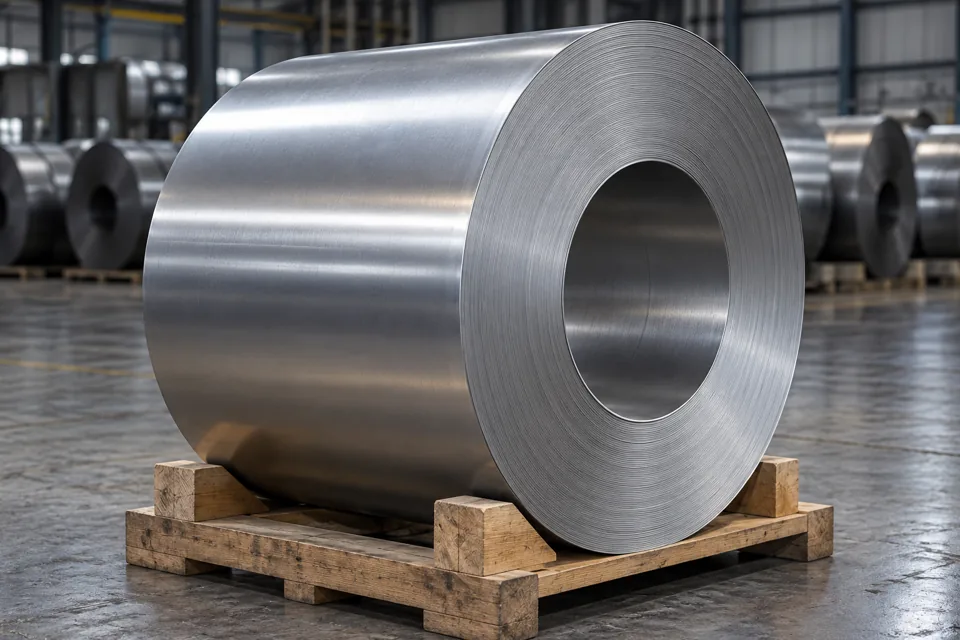 Bright cold-rolled steel coil, illustrative image