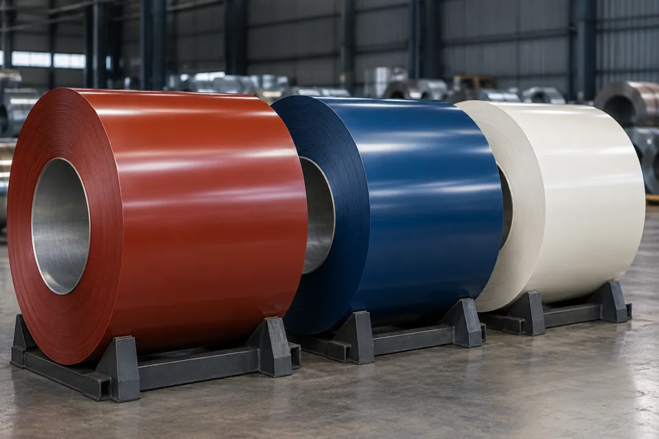 Colour-coated steel coils, illustrative image